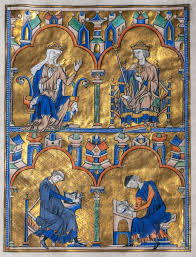 <p>What is depicted on the dedication page (folio 9 recto) of the moralized Bible dedicated to Louis IX?</p>