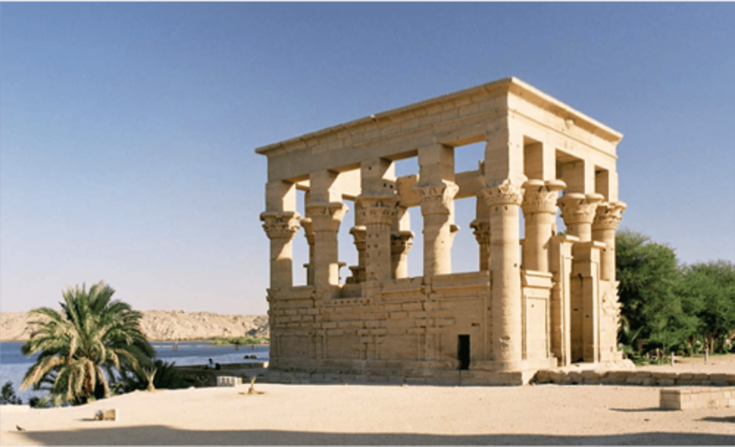 <p>A freestanding stone canopy structure supported by columns in Egyptian Architecture. (Hypaethral, classical temple that is partly open to the sky).</p>