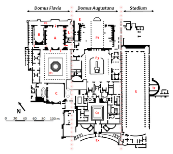 \- Flavian Palace

\- 92 CE

\- Rome

\- Palace built upon an extremely steep hill that divided itself into a public and private area; contained courtyards, an audience room, triclinia, and gardens

\- Palace continued to act as the residence for future emperors throughout the empire

\- Flavian architecture