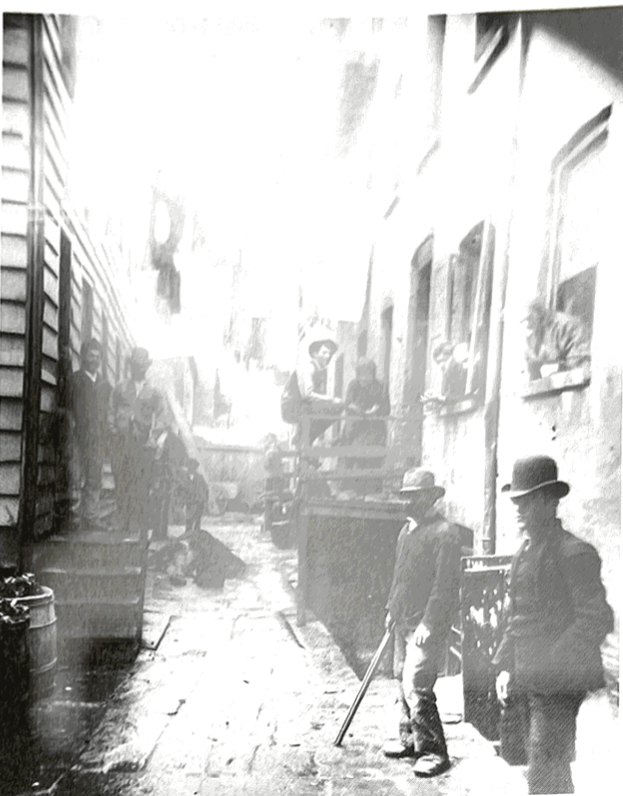 <p>The late-nineteenth-century photograph shown above was intended to serve which of the following purposes&gt; </p><p>A. To advocate social reform </p><p>B. To arouse anti-immigrant sentiments </p><p>C. To encourage the purchase of cameras </p><p>D. To document the need for prohibition </p><p>E. To encourage immigration to the cities </p>