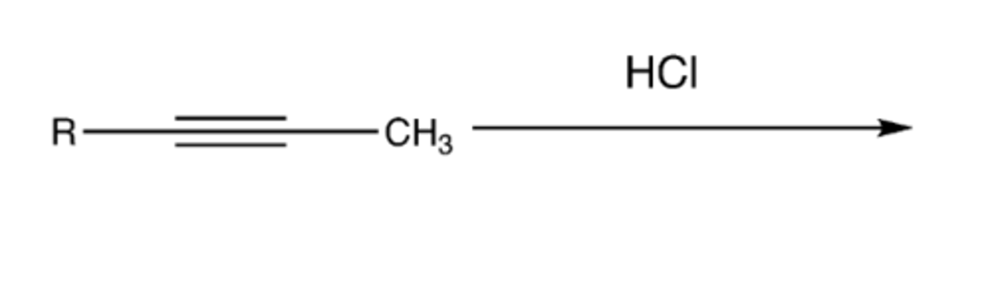 <p>alkyne +HCl</p>