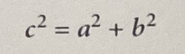 <p>a^2 + b^2 = c^2</p>