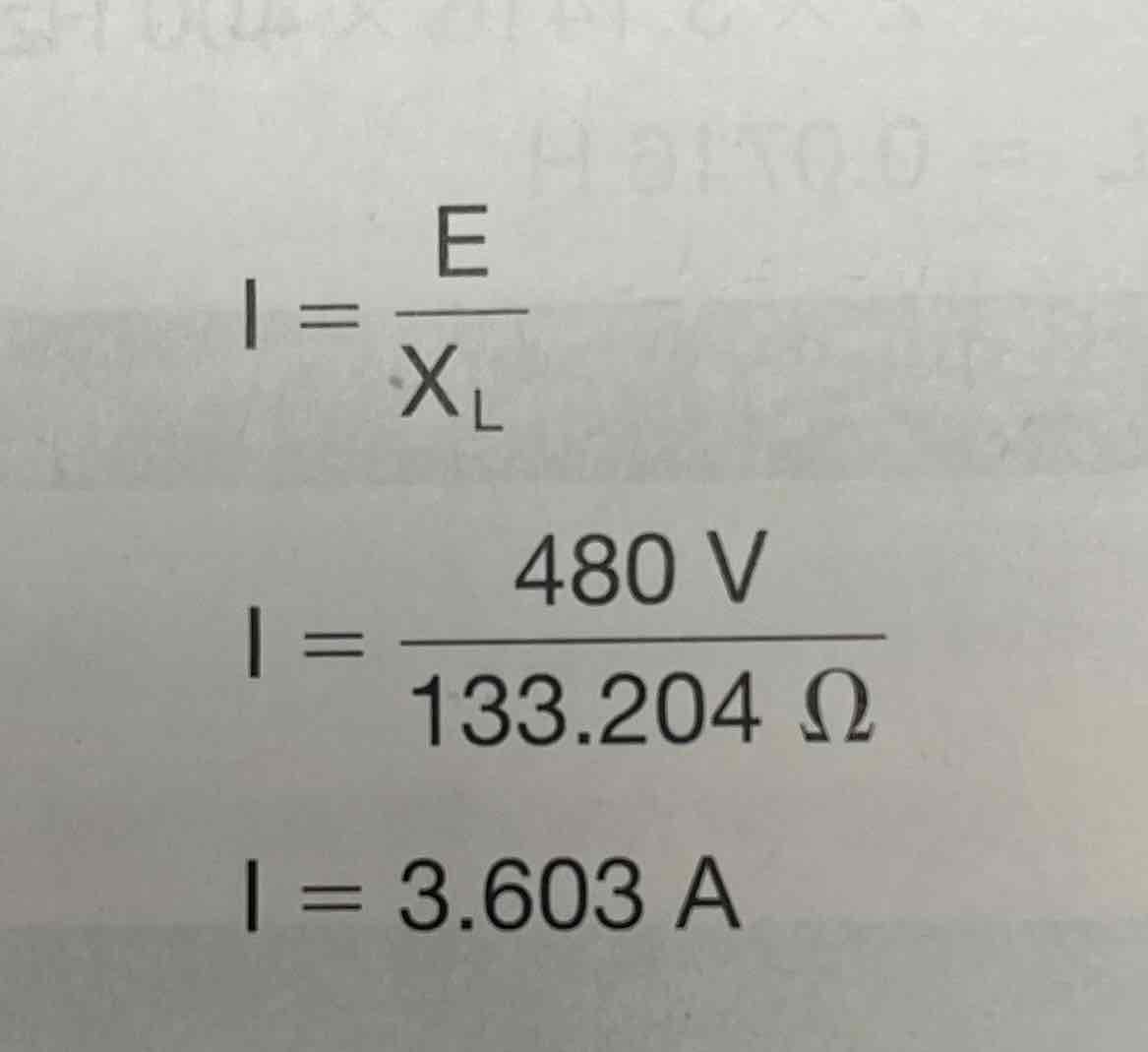 <p>By substituting the value of inductive reactance for resistance in an Ohms law formula</p>