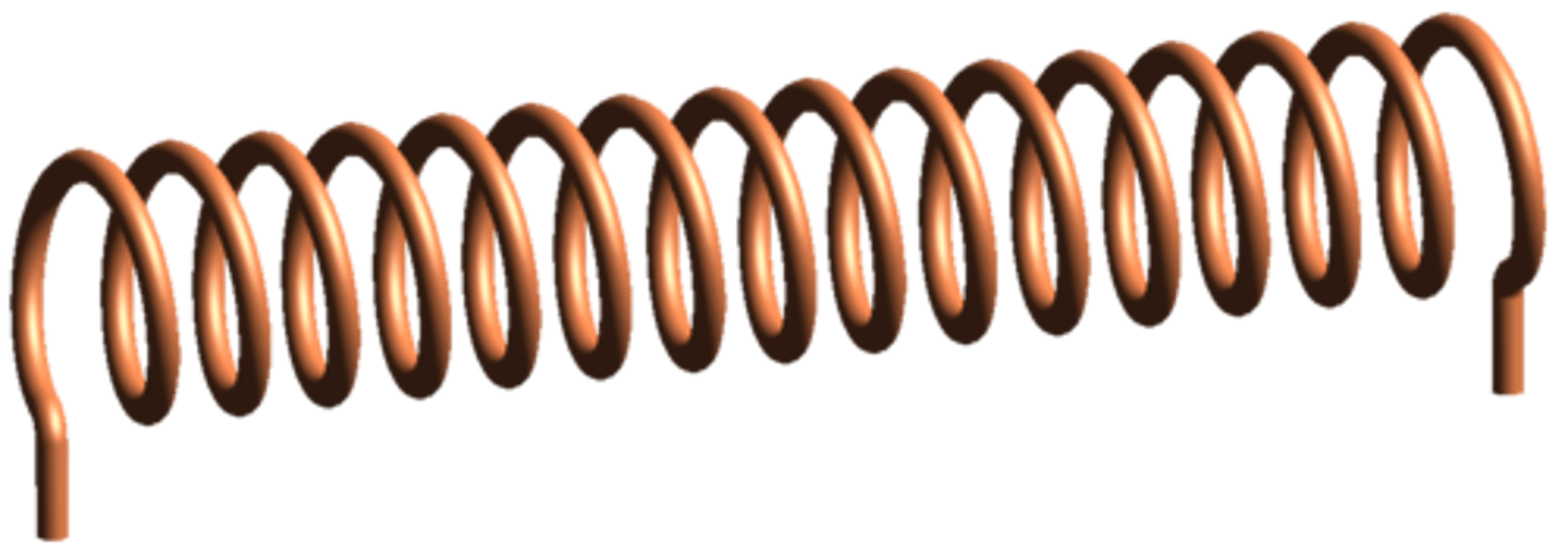 <p>Coil of wire with electric current---wrap around a solid ferromagnetic core to produce an electromagnet.</p>
