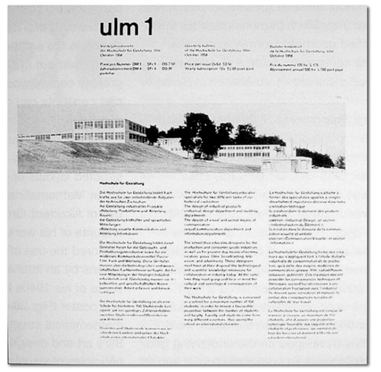 <p>In Germany, founded Max Bill</p><p>Science and Tech uses Ulm Model</p>