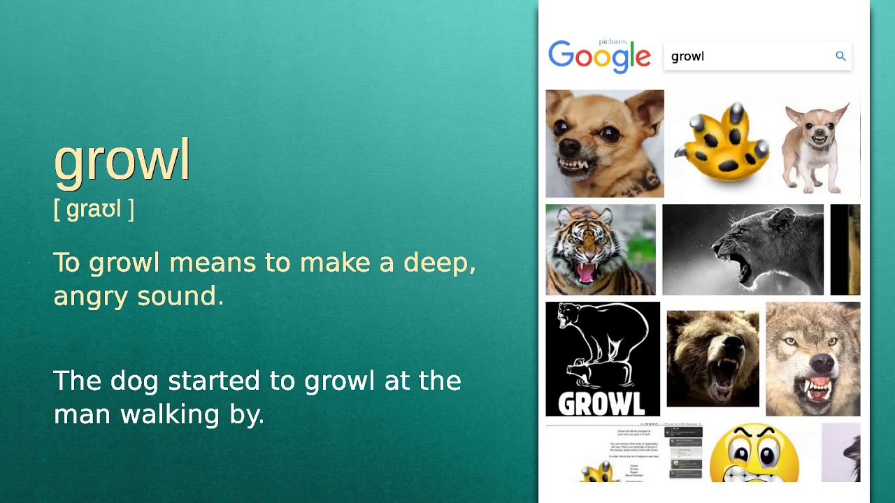 <p>to <span style="background-color: transparent;">growl</span></p>