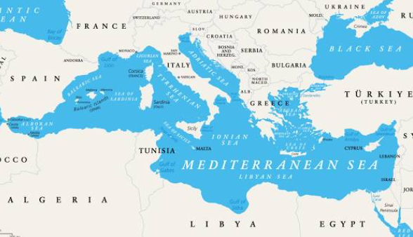 <p>Between Southern Europe, North Africa, and Western Asia; Center of Roman Empire, Crucial to Greek, Phoenician, and Islamic trade.</p><p>Connects to Silk Road via the Middle East</p>