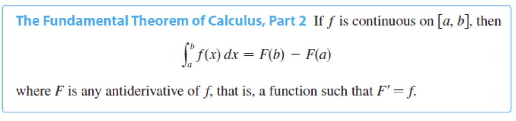 <ul><li><p>how to evaluate integral (a,b)</p></li><li><p>this means its a definite integral (net area)</p></li></ul><p></p>