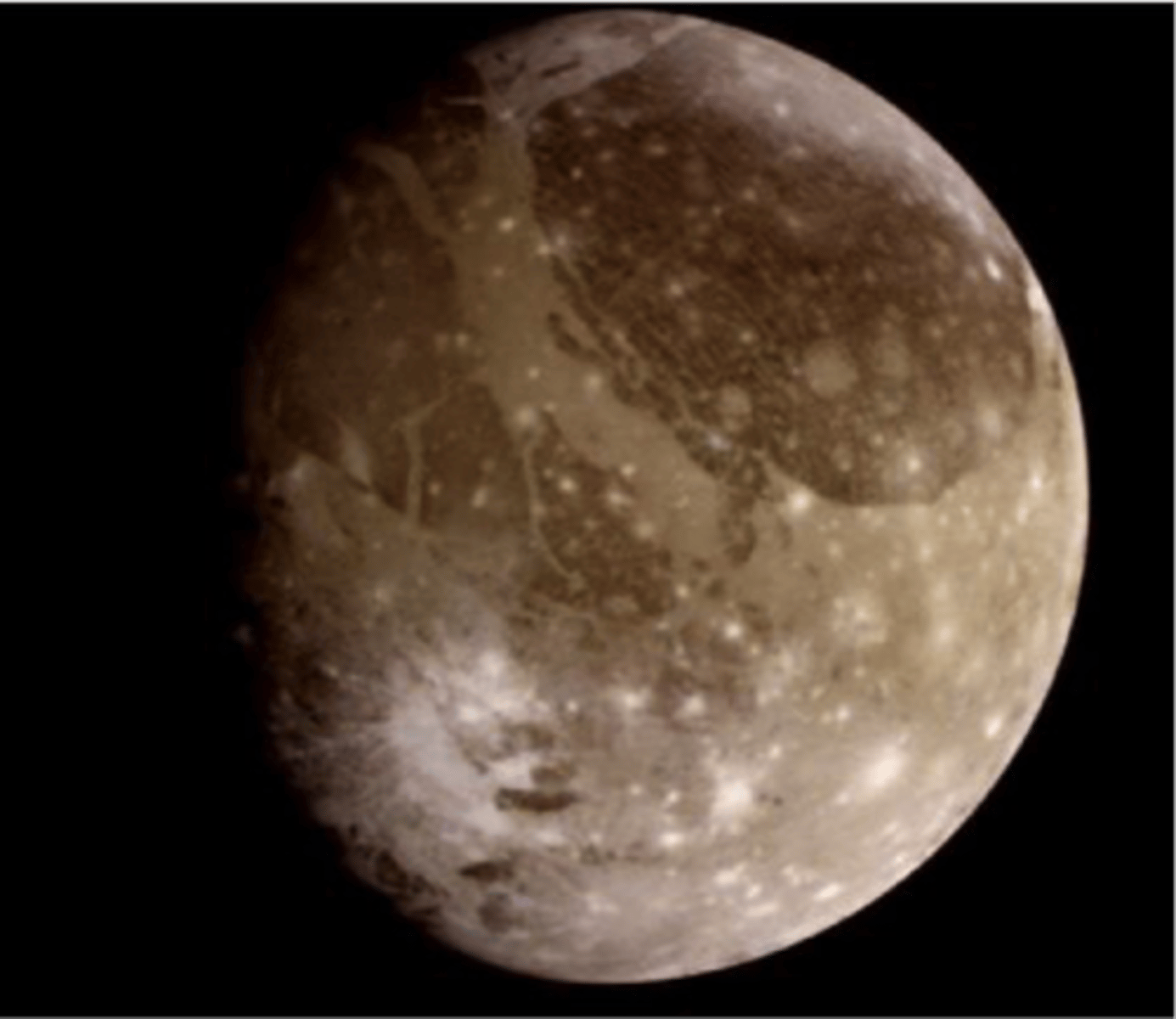 <p>Name the moon shown here (the largest in the Solar System)</p>
