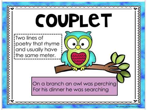 A pair of rhyming lines in a poem.