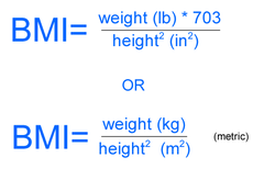 a measure of body weight relative to height

18.5-24.9=normal