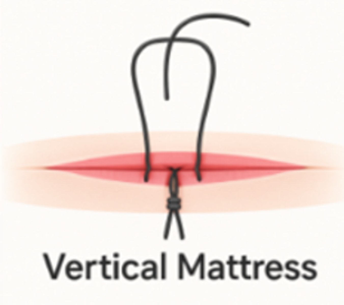 <p>-stitch creates a raised platform</p><p>-good for wounds under tension or with large gap</p><p>where the needle is brought back from the second flap to the first, the depth of penetration is more superficial</p><p>-Great for "wound edge eversion"</p>