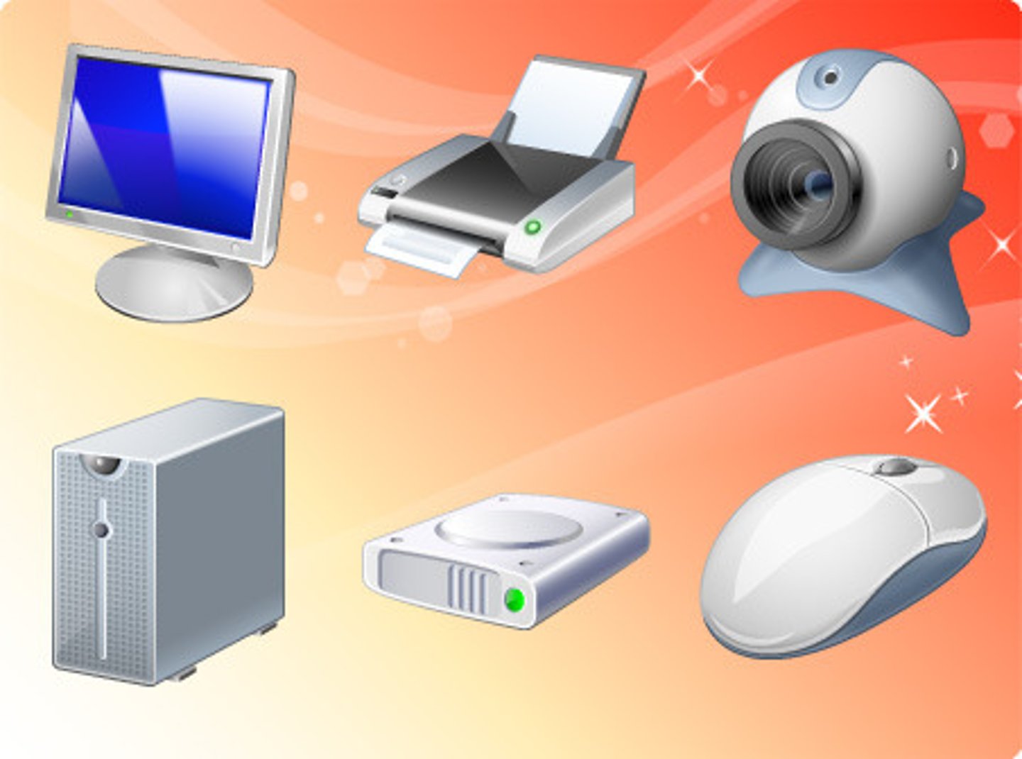 <p>The physical components that make up the computer i.e. mouse or printer etc.</p>