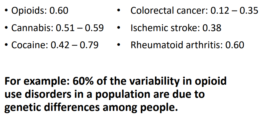 <p>Heritability of substance use disorders</p>