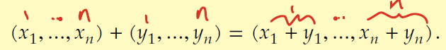 <p>It is defined by adding the corresponding <strong>k</strong>th coordinate</p>