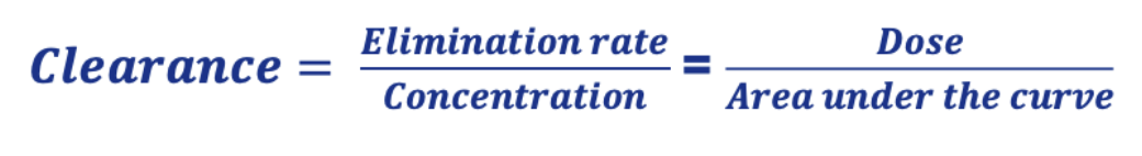 <p>rate of drug removal in a certain volume of plasma over a certain amount of time</p>