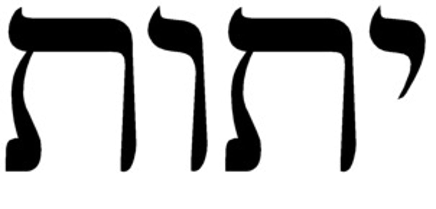 <p>the personal name of the God of Israel in the Hebrew Bible, derived from the Hebrew verb "to be" and understood to mean "I AM" or "He who causes to be"</p>