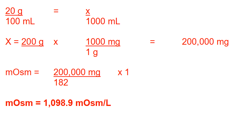 <p>1098.9 mOsm/L </p>