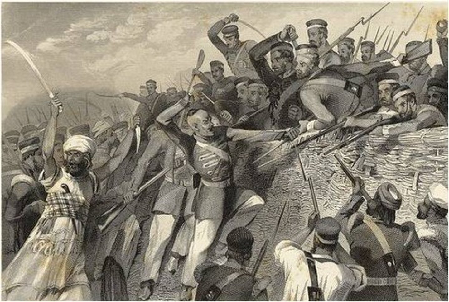 <p>A revolt led by the Sepoy soldiers against the British rule in India; sparked by the use of animal fat in gun cartridges which was seen as British attempt to convert Muslim &amp; Hindu sepoys</p>