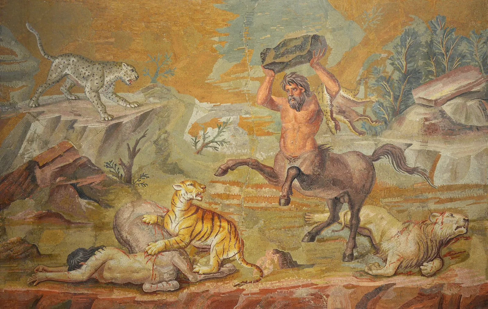 <p>Pair of Centaurs Fighting Cats of Prey </p>