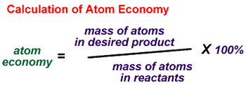 relative formula mass of desired product / sum of relative formula masses of all reactants x 100