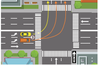  Start the turn from the lane closest to the middle of the street (far-left lane). If there are three or more lanes in your direction of travel, you may end your turn in any lane that is open.