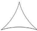 <ul><li><p>A triangle with the sum of its internal angles being <strong>less than 180 degrees</strong>.</p></li><li><p>Similar triangles of these types are also congruent.</p></li></ul><p></p>