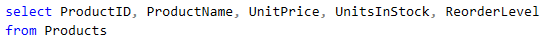 <p>What is the syntax of using the “in” operator for which the number of units in stock is anyone of the following values: 5,10,15,20,25,30?</p>