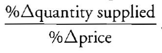 The responsiveness of quantity supplied to a change in price.

PES = %Qs / %P

There are two types of supply curves:

- Elastic (PES more than 1)
- Inelastic (PES less than 1)