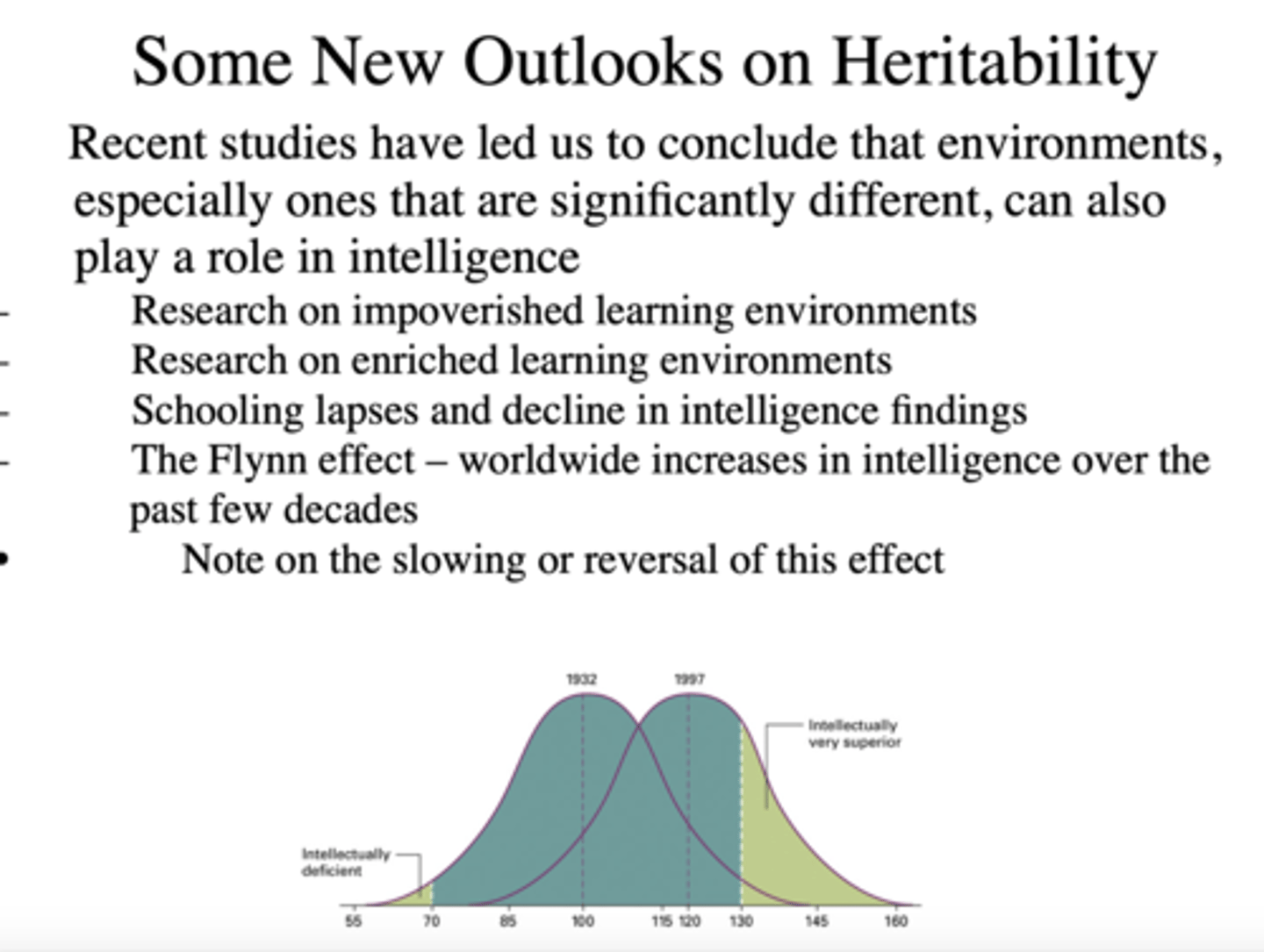 <p>worldwide increases in intelligence over the past few decades. *Note reversal of this effect past few years.</p>