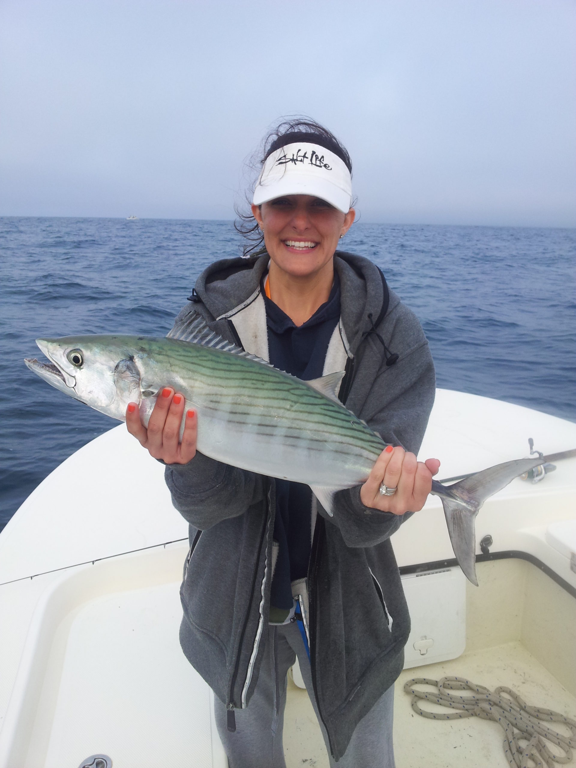 <p>Upper sides have 5-11 oblique dark stripes and may have broad diffise faint bars underlying stripes</p><p>First dorsal fin has a straight to slightly concave margin, separated from the second dorsal fin by a small interspace</p><p>bluish to green to blue that fades into silver color</p><p>well developed scales on corset</p>