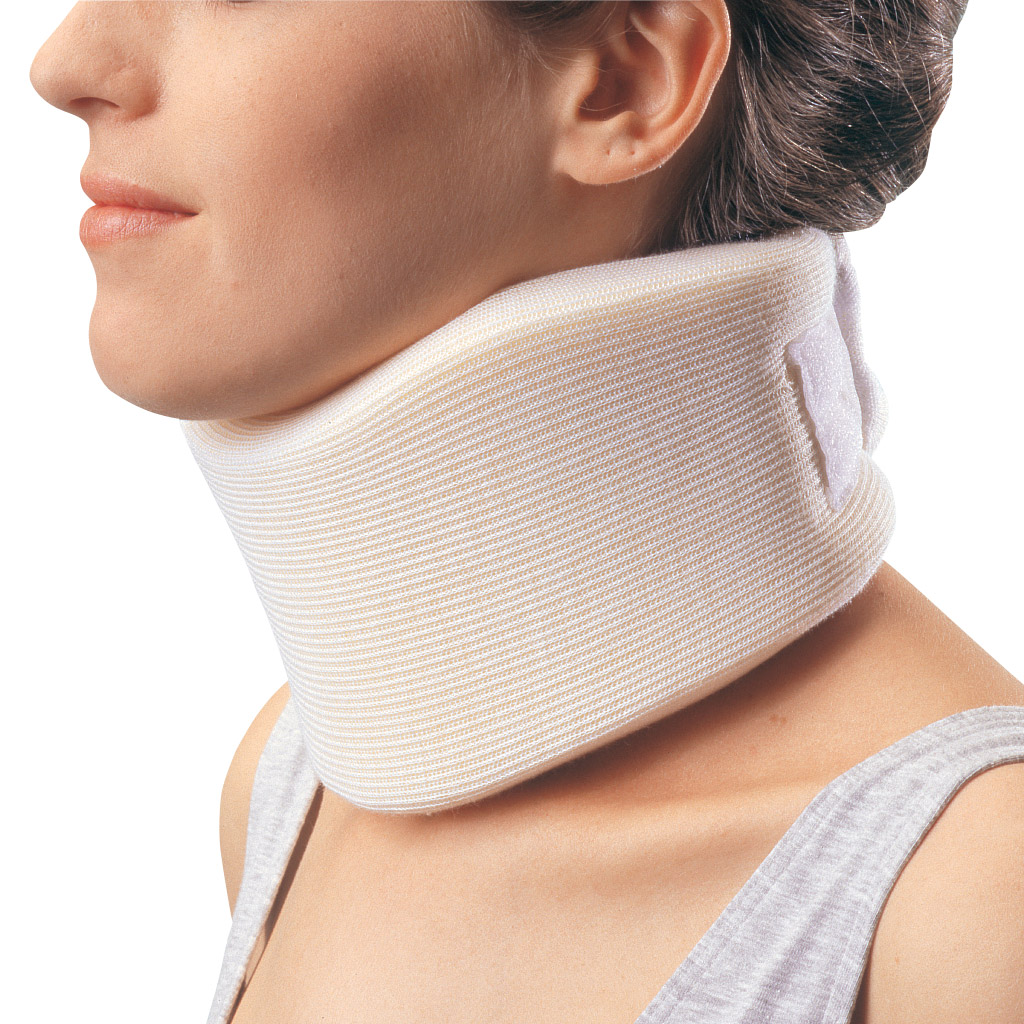 <p>- most comfortable of the available cervical collars</p>
<p>- this type of cervical orthosis does little to restrict motions</p>
<p>- kinesthetic function of only</p>
<p>- the collar is usually a narrow block of foam rubber material covered with stockinette or knitted material, and it is closed around the neck with velcro</p>
<p>- it is used primarily as a comfortable reminder to the patient to limit exaggerated neck movements</p>