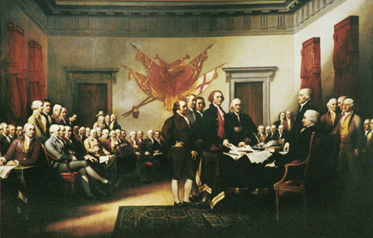<p>This political revolution began with the Declaration of Independence in 1776 where American colonists sought to balance the power between government and the people and protect the rights of citizens in a democracy.</p>