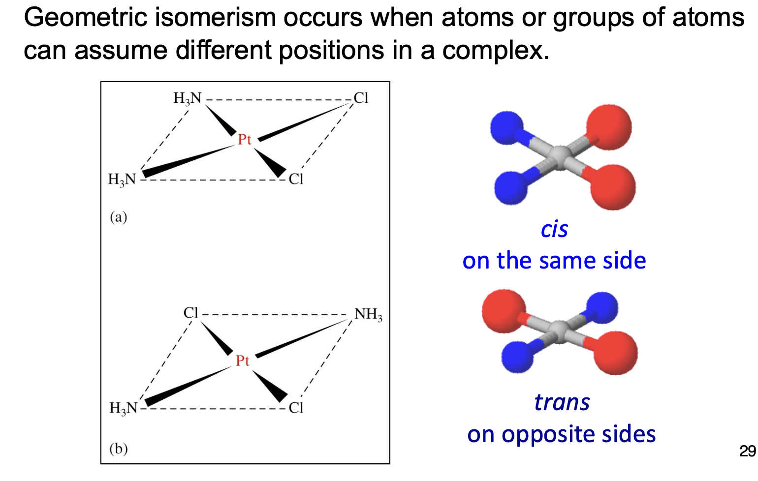 <p>If they are next to each other, it is called cis, if they are opposite, it is called trans.</p>