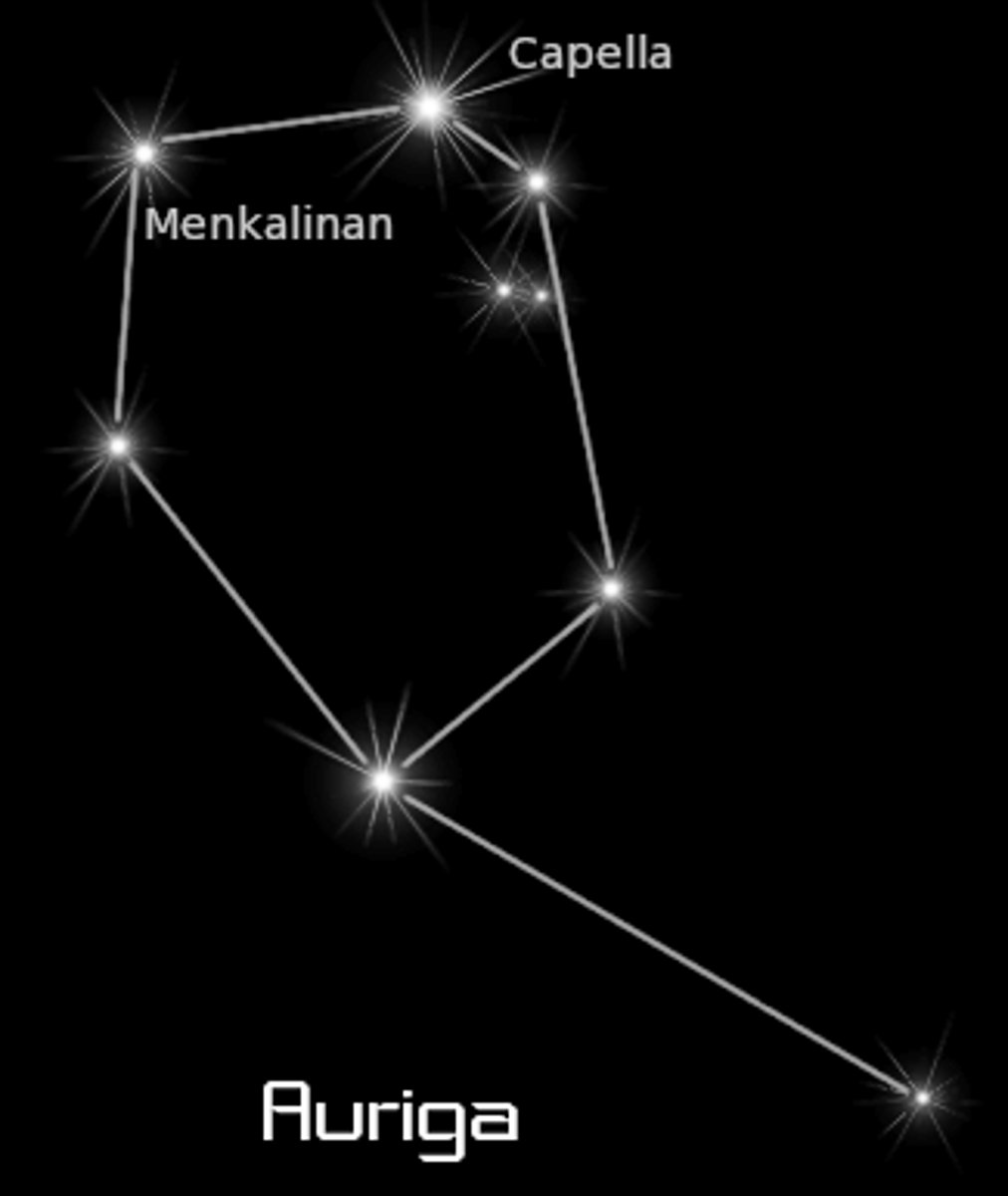 <p>charioteer / brightest star: Capella or Alpha Aurigae (α Aur)</p>