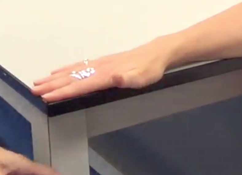 Having the thumb clear the table/index finger, using extensors instead of adductor pollicis (finger just coming to index finger)