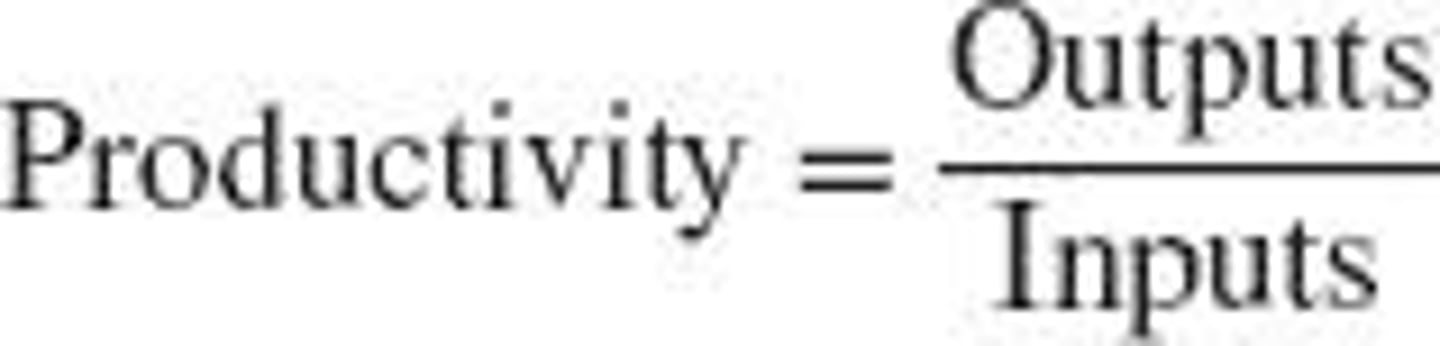 <p>A common measure of how well a country, industry, or business unit is using its resources.</p>