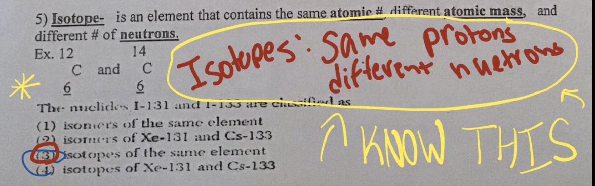 <p><span>is an element that contains the same atomic # different atomic mass, different # of neutrons.</span></p>
