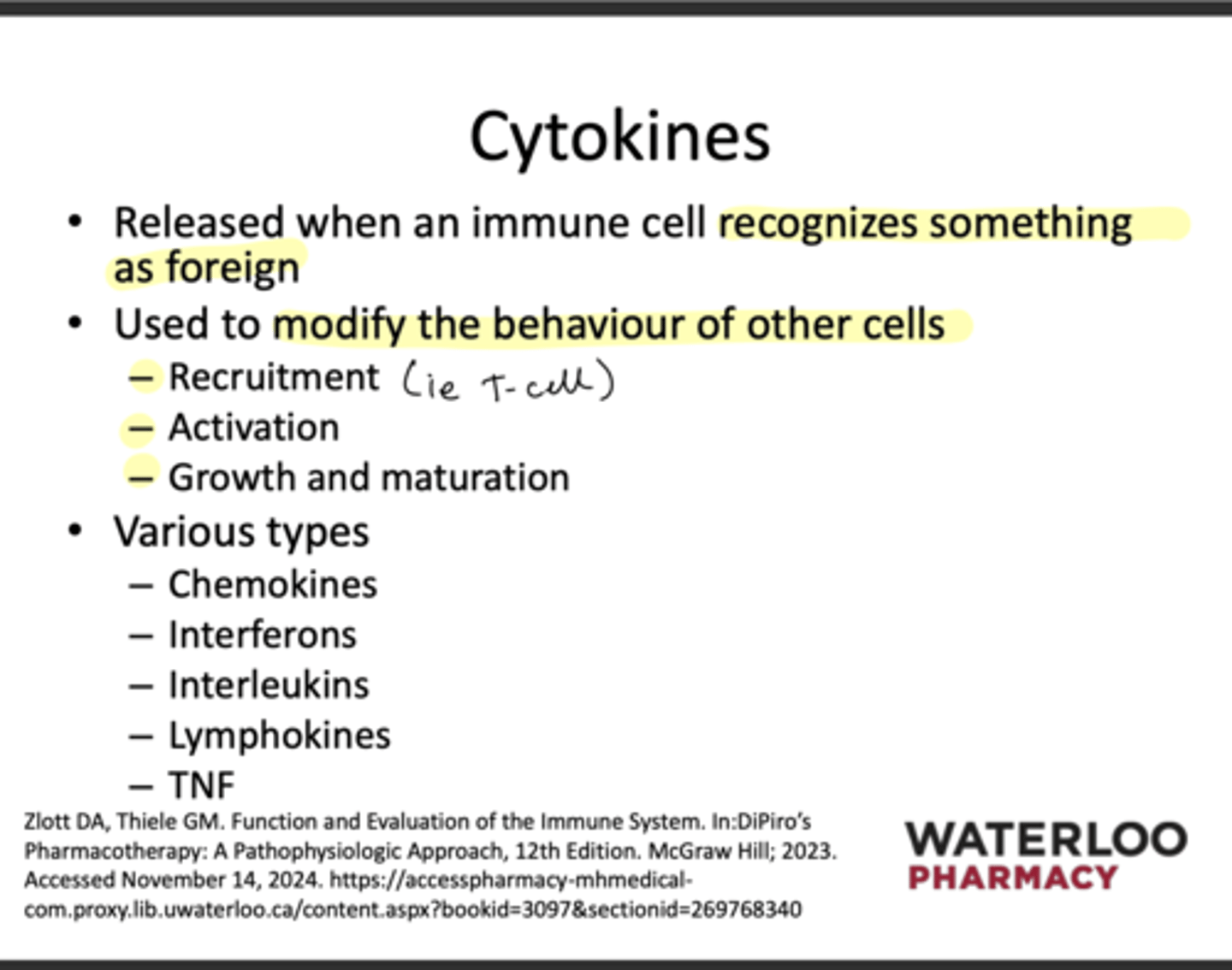 <p>Cytokines</p>