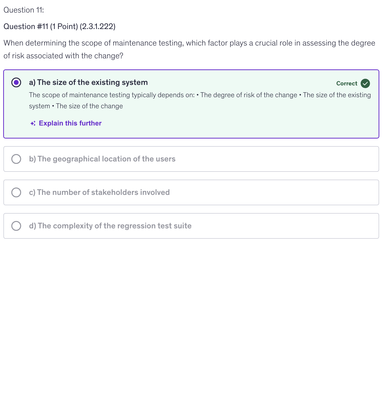 <p>a) The size of the existing system</p>