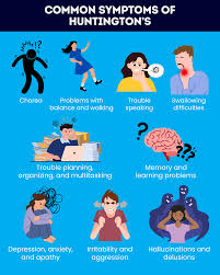 <ul><li><p>dominant gene </p></li><li><p>doesn’t manifest until late 30’s early 40’s </p></li><li><p>destroys brain - eats white matter </p><ul><li><p>progressive motor and cognitive decline → early death</p></li></ul></li><li><p>can be tested for its </p></li></ul><p></p>