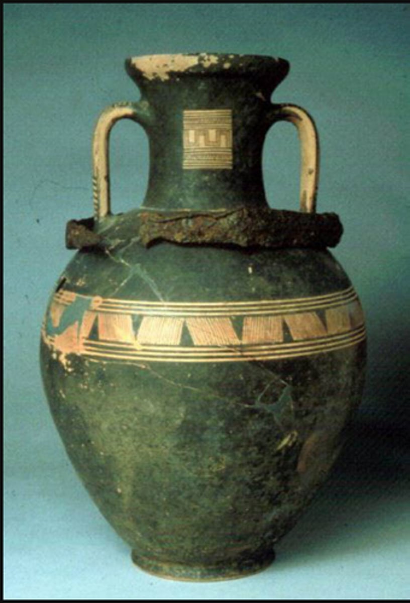 <p>Who: The tombs represent a warrior and a rich woman from the Early Geometric period of Ancient Greece12.</p><p>What: These are tombs, specifically the Grave of Warrior (ca. 900-875 BC) and Grave of Rich Woman (ca. 850 BC)12.</p><p>Where: The tombs are located near Pylos in the Peloponnesian peninsula in southern Greece13.</p><p>Original Findspot: The original findspot is an olive grove in Southern Greece1.</p><p>When: The Grave of Warrior dates to approximately 900-875 BC, and the Grave of Rich Woman dates to approximately 850 BC12.</p><p>Why it's interesting and important: These tombs provide significant insights into the origins of Greek civilization and the Mycenaean culture12. The well-preserved artifacts found in these tombs, including weapons, gold, jewels, and intricately carved seals, offer valuable information about the trade, culture, and societal structures of ancient Greece12. The discovery of these tombs has been hailed as one of the biggest on mainland Greece in decades2.</p>