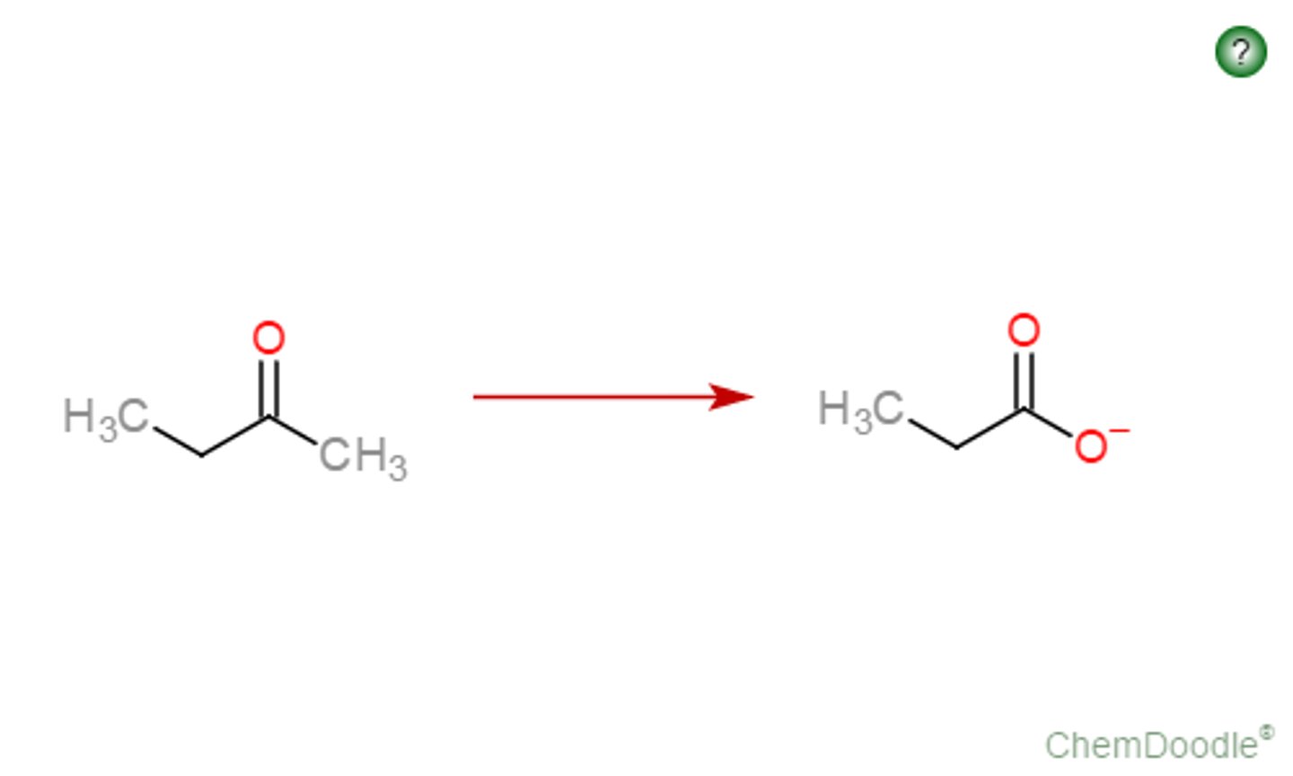<p>conjugate base (RCO2-) of a carboxylic acid, is produced by base-promoted reaction</p>