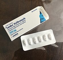 <p>Azithromycin is the drug of choice (antibiotic) for bronchitis.</p>