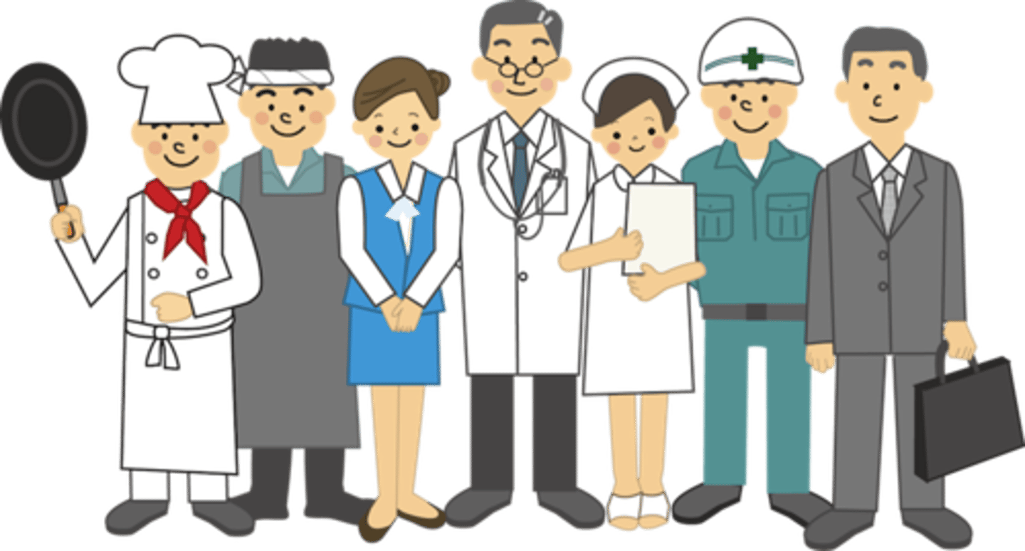 <p>occupazione, professione</p><p>Che lavoro fai?</p>