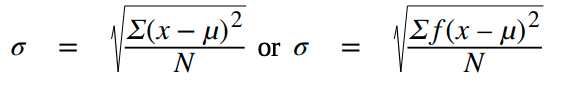 Population Standard Deviation Formula