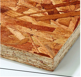 <p>Made from compressed wood strands and adhesives, widely used for sheathing and subfloors</p>