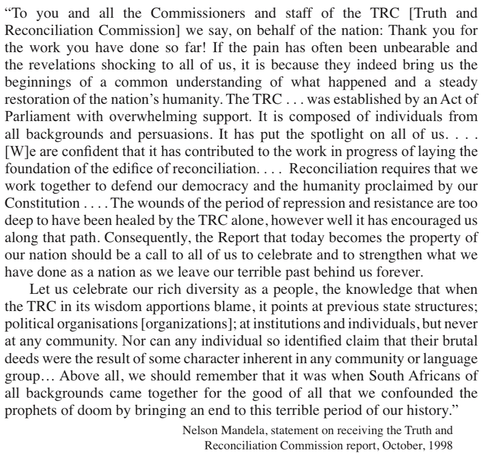 <p><span>How does the TRC differ from the Nuremberg trials?</span></p>