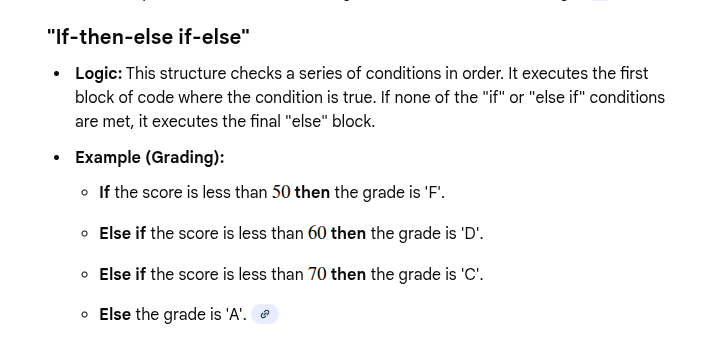<p>If-then-else logic executes different actions based on whether a condition is true or false<span><span>.</span></span></p>