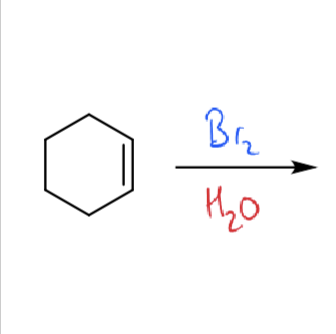<p>how do bromonium ions react with water?</p>